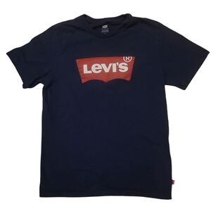 Levis T Shirt Mens Medium Navy Blue Logo Short Sleeve